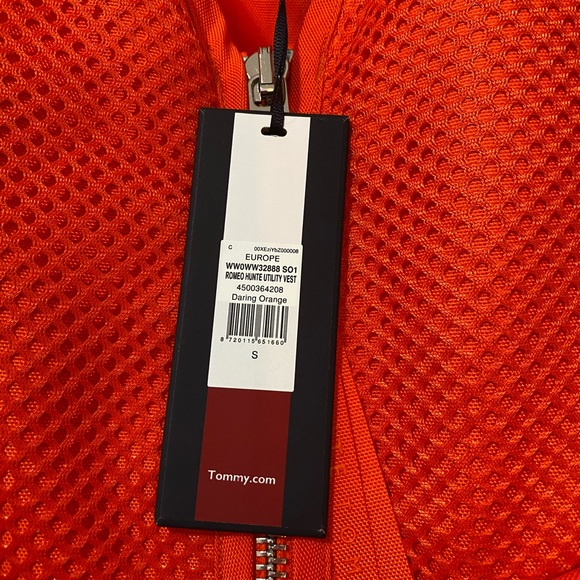 Tommy Hilfiger TOMMYXROMEO Tactical Vest in Neon Orange Size Small - Picture 12 of 16